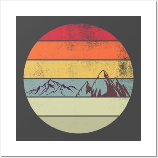 Retro Mountains Posters and Art